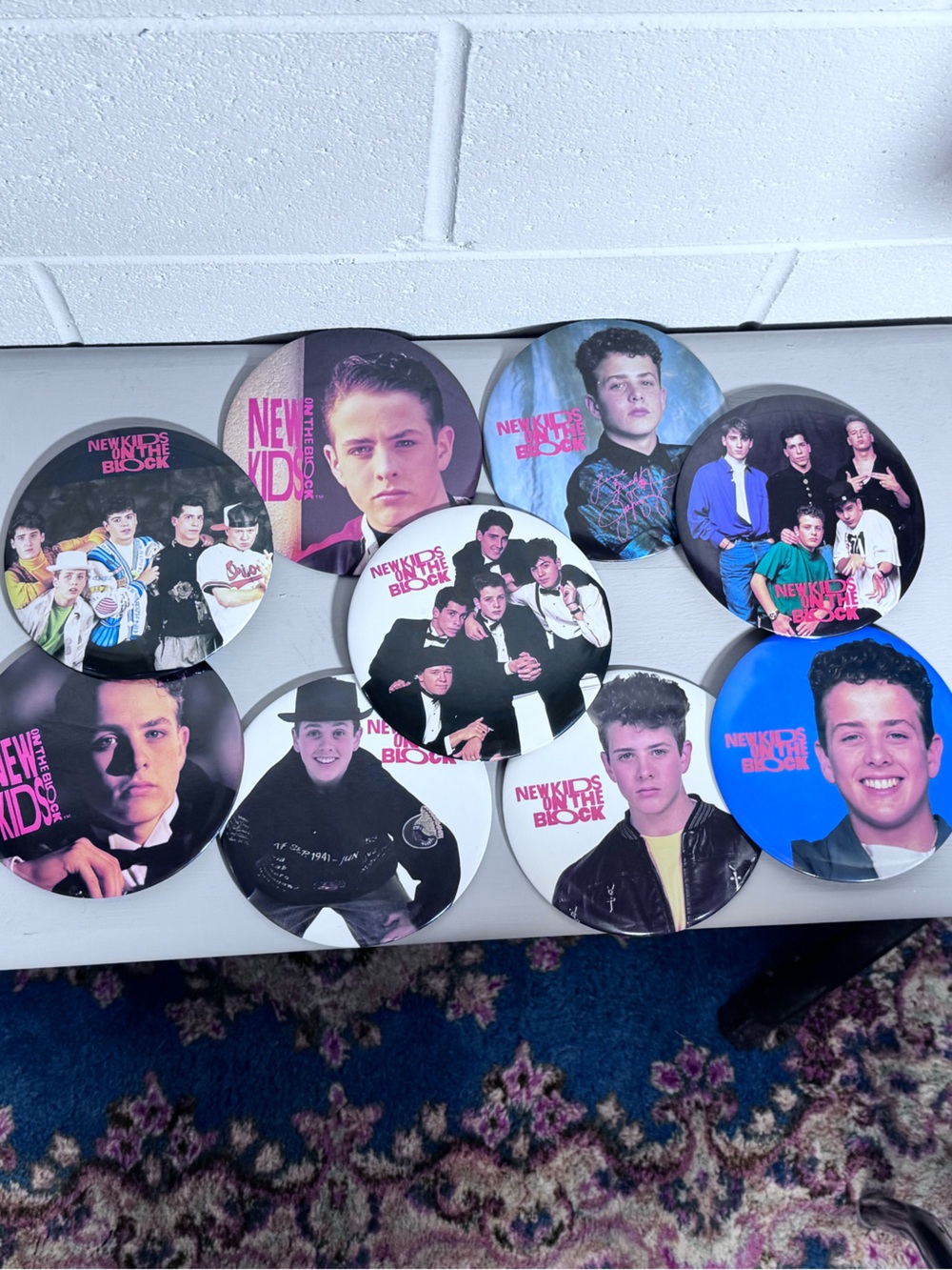 Set of 9 Vintage 6” New Kids on the Block Decorative Button Set